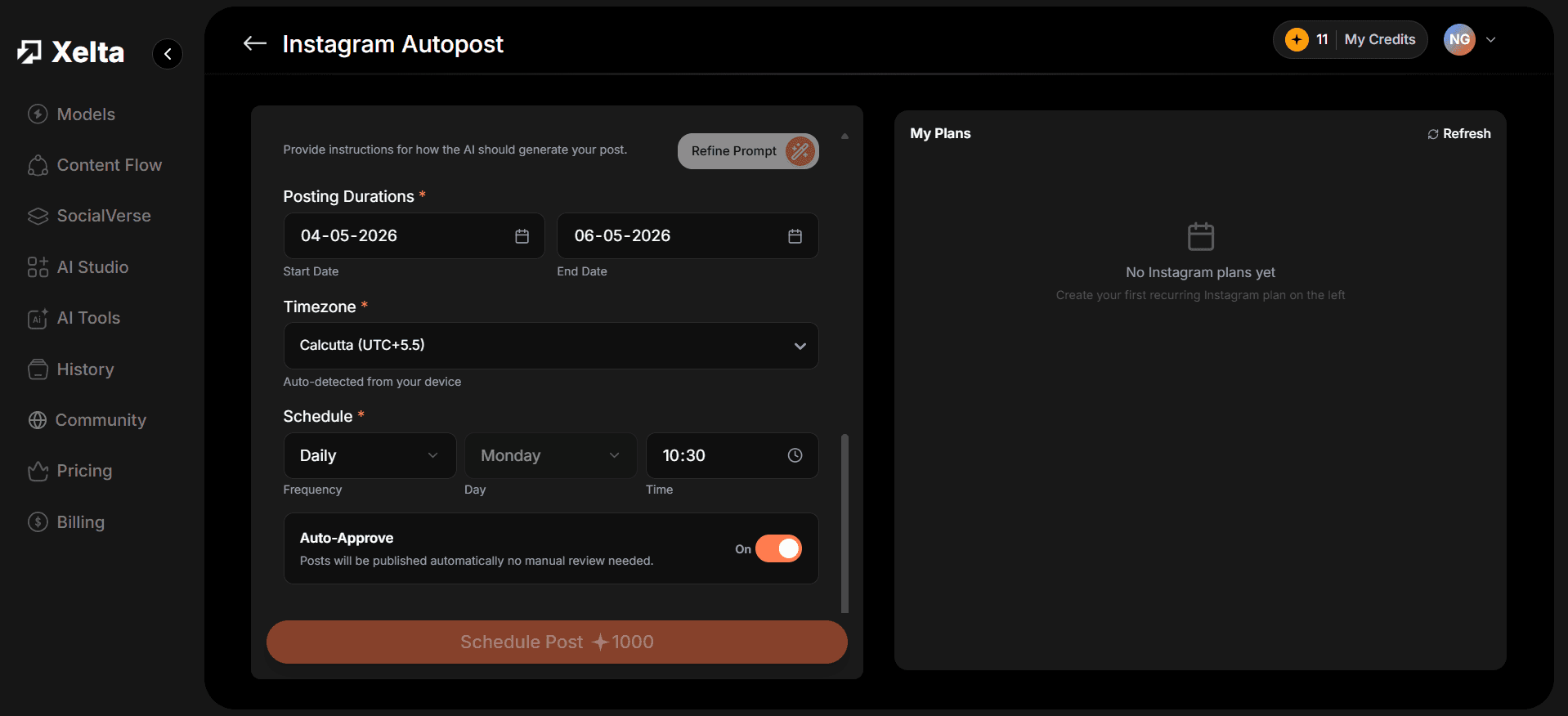 Instagram Autopost Dashboard