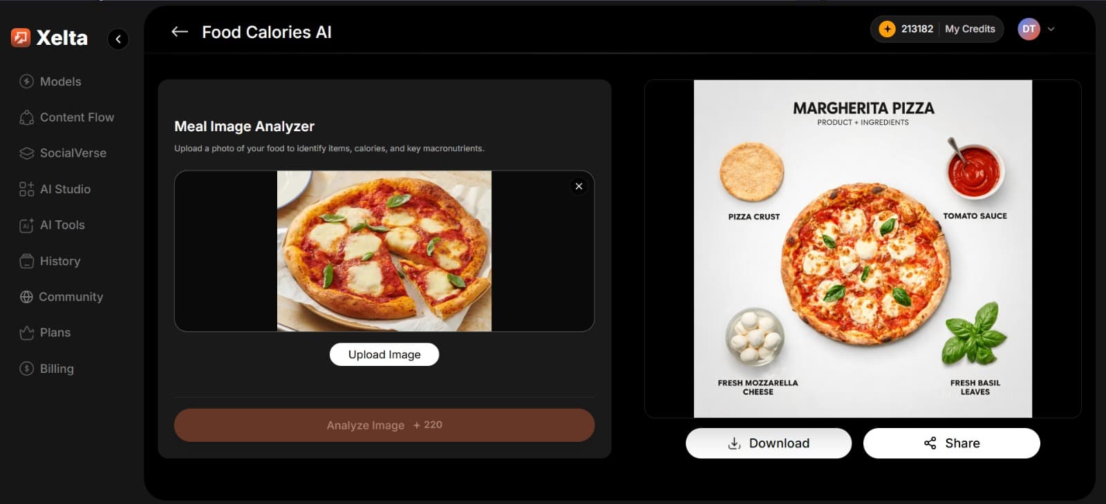Food analysis infographic